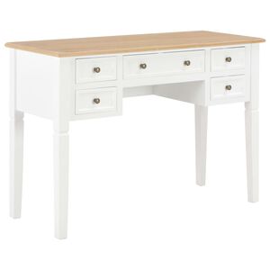 vidaXL rakstāmgalds, 109,5x45x77,5 cm, balts, koks