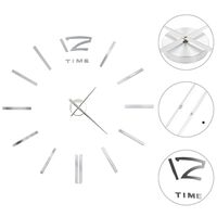 vidaXL 3D sienas pulkstenis, moderns dizains, 100 cm, XXL, sudraba