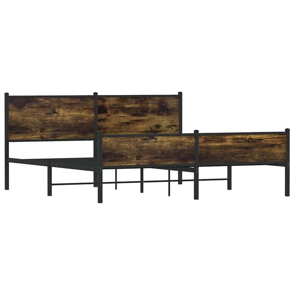 vidaXL gultas rāmis bez matrača, metāls, 180x200cm, ozolkoka imitācija