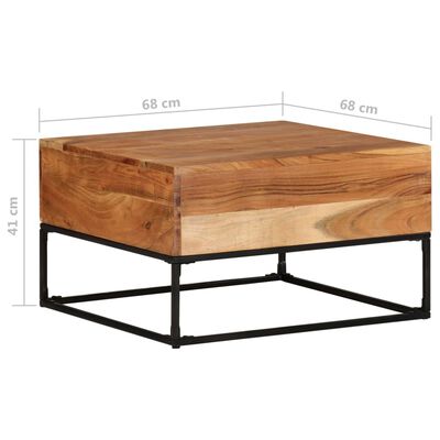 vidaXL kafijas galdiņš, 68x68x41 cm, akācijas masīvkoks