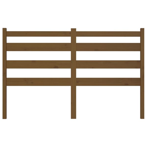 vidaXL gultas galvgalis, medus brūns, 126x4x100 cm, priedes masīvkoks