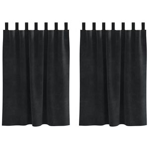 vidaXL Aizkari 2 gab. Melns 140 x 140 cm Samts