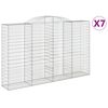 vidaXL arkveida gabiona grozi, 7 gb., 300x50x180/200cm, cinkota dzelzs