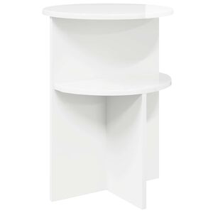 vidaXL Sānu galds Spīdīgi balts &Oslash; 39,5 x 55 cm Inženierijas koks