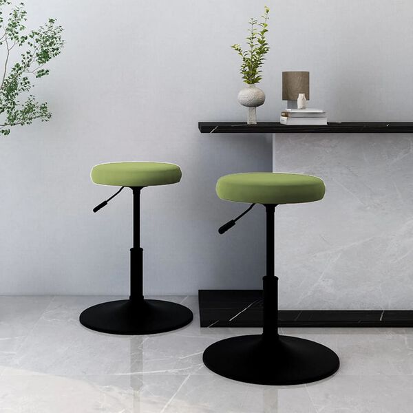 vidaXL virtuves krēsli, 2 gab., gai&scaron;i zaļ&scaron; samts