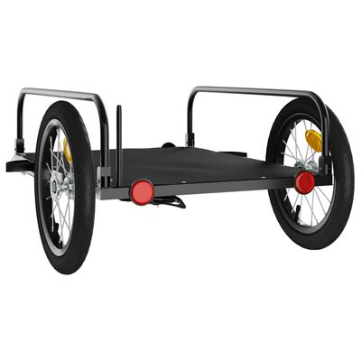 vidaXL velosipēda piekabe, 126x63x34 cm, dzelzs, melna