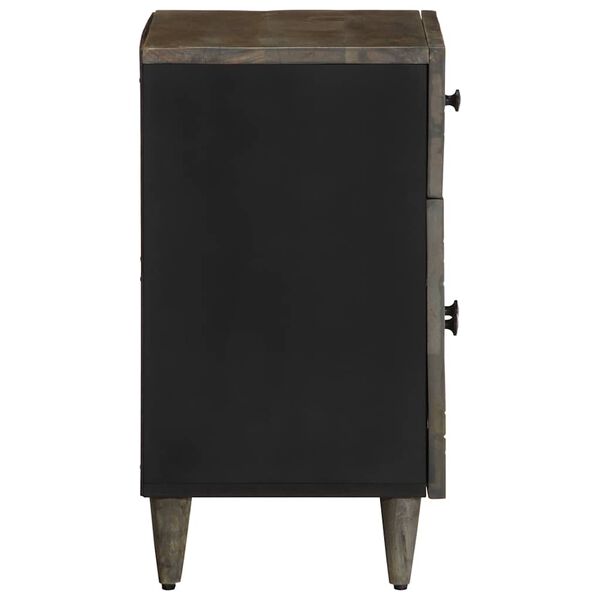 vidaXL naktsskapītis gai&scaron;i pelēks 50x33x60 cm masīvkoka mango