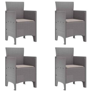 vidaXL Dārza krēsls 4 pcs Gaiši pelēka 53 x 49 x 85 cm PP