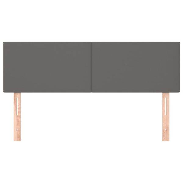 vidaXL gultas galvgaļi, 2 gab., 72x5x78/88 cm, pelēka mākslīgā āda
