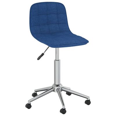 vidaXL grozāmi virtuves krēsli, 6 gab., zils audums