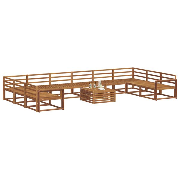 vidaXL Āra dīvānu komplekts 11 pcs Dabiska Cietā akācijas koks