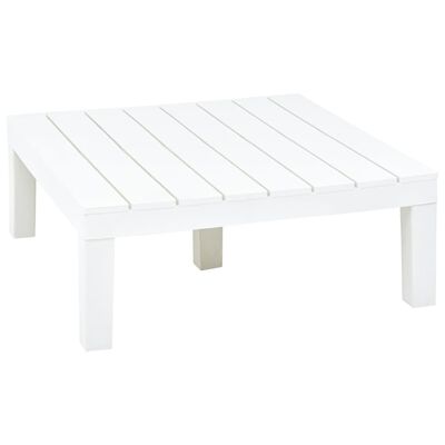 vidaXL dārza galds, balts, 78x78x31 cm, plastmasa