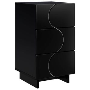 vidaXL Nakts skapītis Melns 33,5 x 34,5 x 60 cm Inženierijas koks