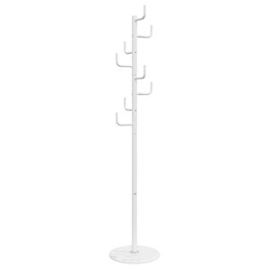 vidaXL mēteļu pakaramais, balts, 183 cm, pulverkrāsota dzelzs