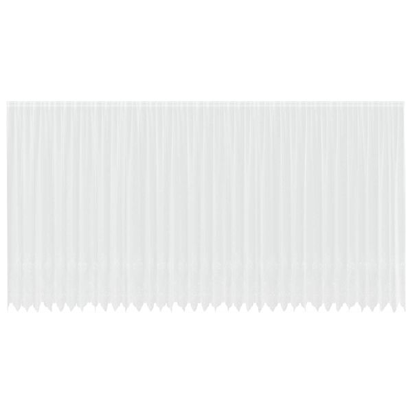 vidaXL Mežģīņu aizkars ar aizkariem Balts 300 x 900 cm Poliesters