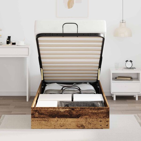 vidaXL Otomāna gultas rāmis Vecs koks 75,5 x 190 cm Inženierijas koks