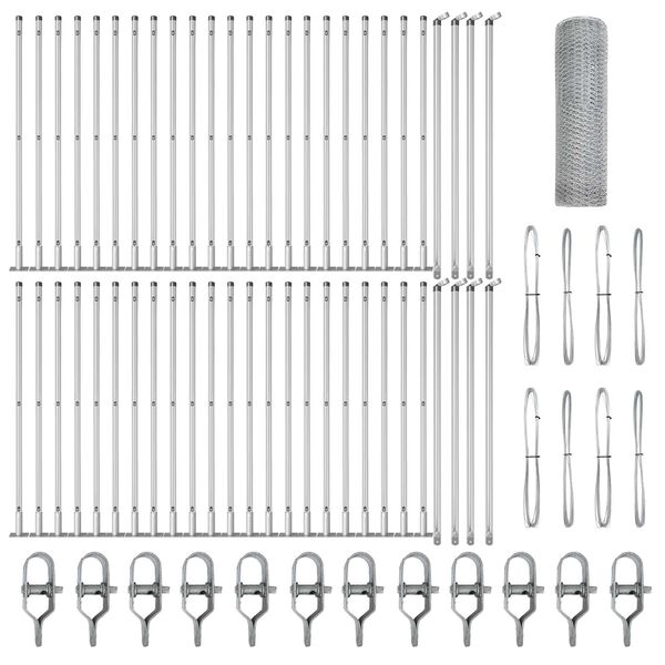 vidaXL Žoga āķis Sudraba 100 x 0,6 m (25 mm tīkls) Tērauds