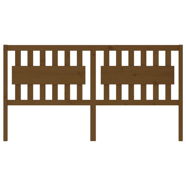 vidaXL gultas galvgalis, brūns, 185,5x4x100 cm, priedes masīvkoks