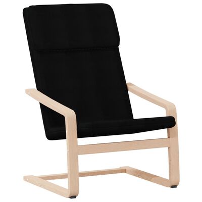 vidaXL atpūtas krēsls ar kājsoliņu, melns audums