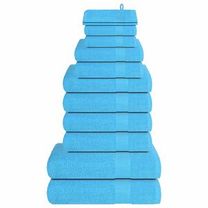 vidaXL 12 daļu dvieļu komplekts, FROGN, tirkīzzils, 360 g/m&sup2;