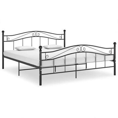 vidaXL gultas rāmis, melns, metāls, 200x200 cm