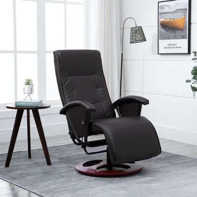 vidaXL grozāms atpūtas krēsls, brūna mākslīgā āda