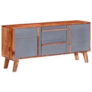 vidaXL kumode, pelēka, 120x30x55 cm, masīvkoks