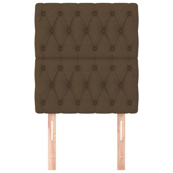 vidaXL galvgalis, tum&scaron;i brūns, 80x7x118/128 cm, audums