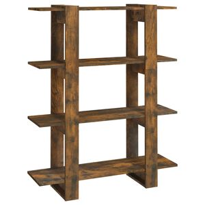 vidaXL grāmatu plaukts, aizslietnis, ozolkoka krāsa, 100x30x123,5 cm