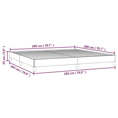 vidaXL gultas rāmis, pelēkbrūns, 200x200 cm, audums