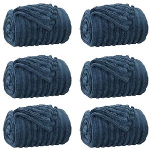 vidaXL Pledu segas 6 gab. Tums zils 150 x 130 cm 2.85 kg Flīss