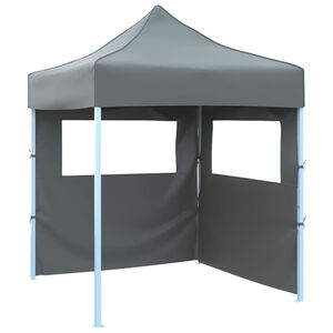 vidaXL saliekama nojume ar 2 sienām, pelēka, 2x2 m, tērauds