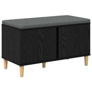vidaXL Zāles sols ar spilvenu ar durvīm Melnais Ozols 80 x 38 x 46 cm