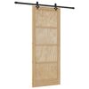 vidaXL Slīdo&scaron;ās durvis Dabiska un melna 86 x 211 cm Priedes masīvkoks