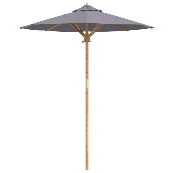 vidaXL Dārza parasols Tum&scaron;i pelēks &Oslash; 270 x 260 cm Bambuss
