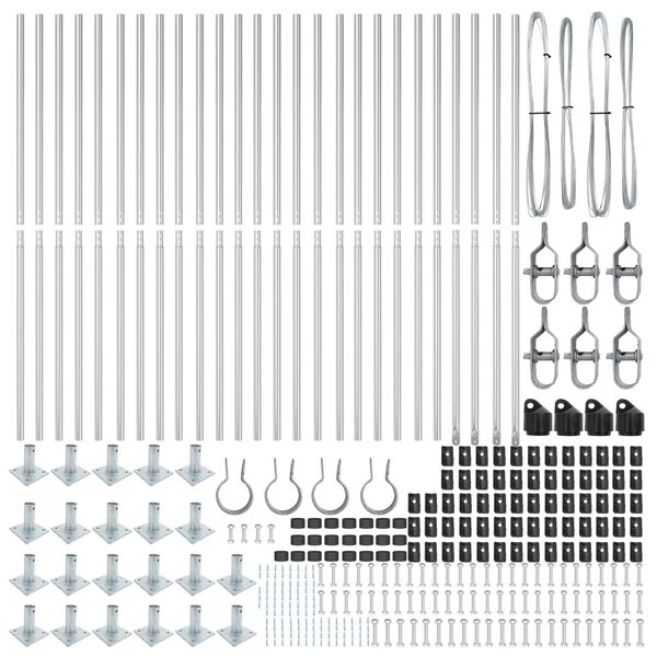 vidaXL Žoga āķis 26 pcs Pelēka Izmērs: 3,2 x 3,2 x 83,5 cm Tērauds