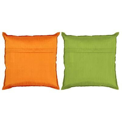 vidaXL spilveni, 2 gab., tekstilmozaīka, 45x45 cm, oranži, zaļi