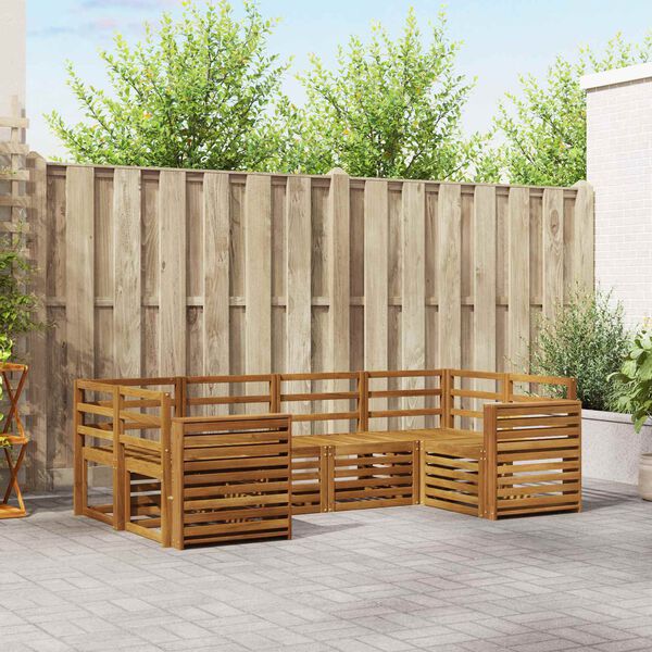 vidaXL Dīvāna komplekti 6 pcs Dabiska Cietā akācijas koks