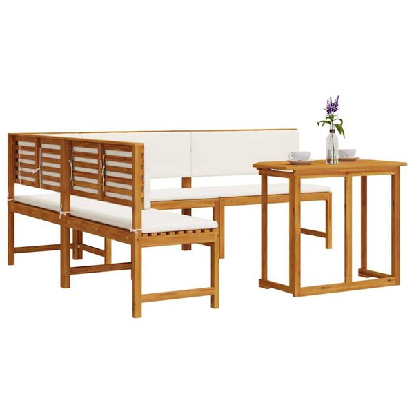 vidaXL Dārza sola komplekts 4 pcs Brūna akācijas masīvkoks