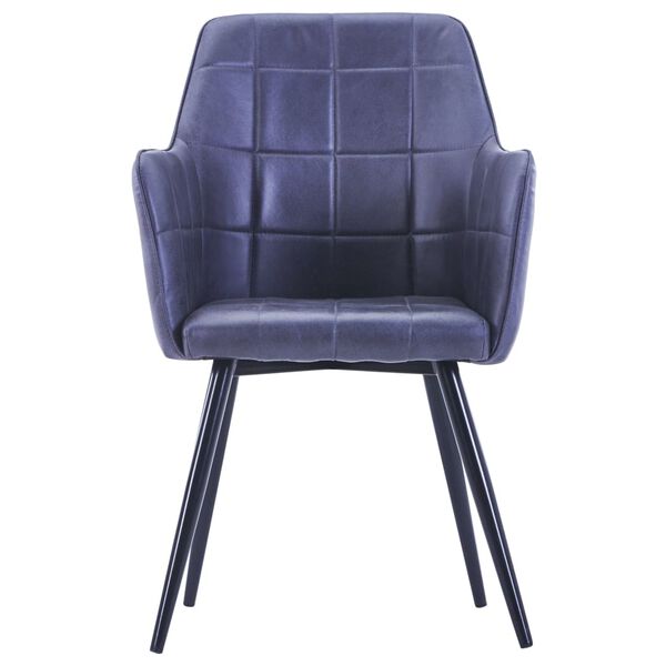 vidaXL virtuves krēsli, 2 gab., pelēka mākslīgā zam&scaron;āda