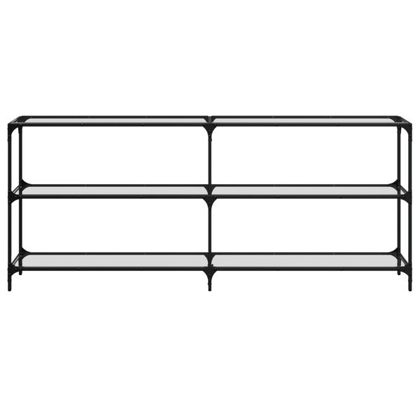 vidaXL konsoles galdiņ&scaron;, 194,5x30x81 cm, caurspīdīgs, rūdīts stikls