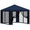 vidaXL Dārza paviljons ar sānu sienām 3 x 3 m Zila