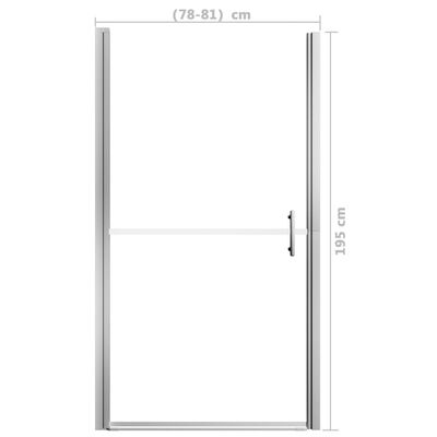 vidaXL dušas durvis, rūdīts stikls, 81x195 cm