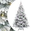 vidaXL Mākslīgā Ziemassvētku eglīte su 300 LED Balts 210 cm PE un PVC