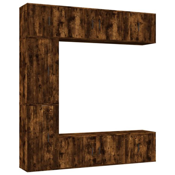 vidaXL 7-daļīgs TV skapī&scaron;u komplekts, ozola krāsa, inženierijas koks