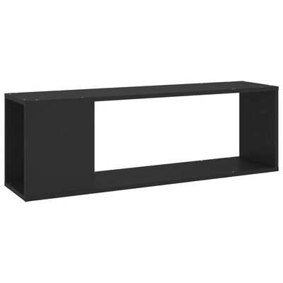 vidaXL TV plaukts, melns, 100x24x32 cm, skaidu plāksne