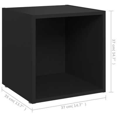 vidaXL TV plaukti, 4 gab., melni, 37x35x37 cm, skaidu plāksne