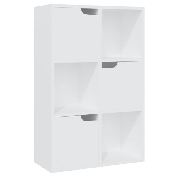 vidaXL grāmatplaukts, balts, 60x27,5x88 cm, inženierijas koks