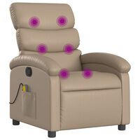 vidaXL masāžas krēsls, atgāžams, kapučīno krāsas mākslīgā āda