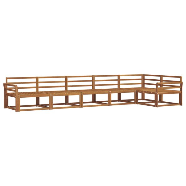 vidaXL Āra dīvānu komplekts 6 pcs Dabiska Cietā akācijas koks